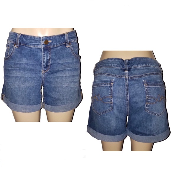 stretch bermuda jean shorts